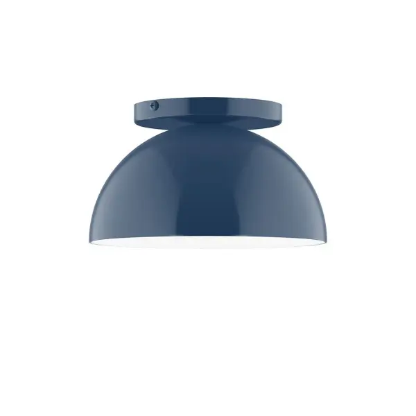 Arcade, a contemporary series of basic spun geometric shapes, is simply configured for interior use. Colorful and clean-lined, these axially symmetric shapes will add pizzazz to your space. Collection: Arcade Finish: Navy Glass: 8 inch Arcade Width: 8.00" Height: 4.63" Length: 8.00" Weight: 4.00 lb Canopy: 5" diameter Number of Bulbs: 1 Maximum Wattage: 8.00 W Bulb Type: LED Light Source: LED Light Output: 800.00 lm Color Temperature: 3000 K CRI: 90 Dimmable Rated Average Life: 50,000 Voltage: 120.00 V Country of Origin: US Safety Listing: UL/cUL Safety Rating: Dry LED Manufacturer Warranty: 1-year limited warranty on the fixture.