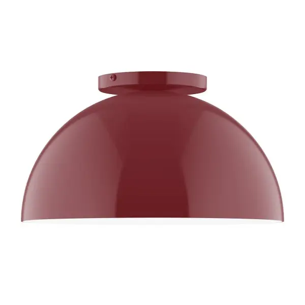 Arcade, a contemporary series of basic spun geometric shapes, is simply configured for interior use. Colorful and clean-lined, these axially symmetric shapes will add pizzazz to your space. Collection: Arcade Finish: Barn Red Glass: 12 inch Arcade Width: 12.00" Height: 6.63" Length: 12.00" Weight: 5.00 lb Canopy: 5" diameter Number of Bulbs: 1 Maximum Wattage: 10.00 W Bulb Type: E26 Light Source: LED Light Output: 800.00 lm Color Temperature: 3000 K CRI: 90 Dimmable Rated Average Life: 50,000 Voltage: 120.00 V Country of Origin: US Safety Listing: UL/cUL Safety Rating: Dry LED Manufacturer Warranty: 1-year limited warranty on the fixture.
