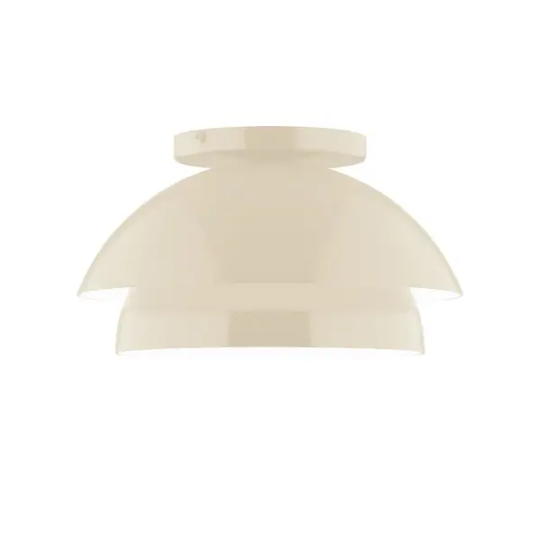 Nest is a playful series of stacked and nested dome shades. Offered in a host of finishes, Nest will be a bright and cheery addition to your interior décor Collection: Nest Finish: Cream Glass: 10 inch Nest Width: 10.00" Height: 5.63" Length: 10.00" Weight: 6.00 lb Canopy: 5" diameter Number of Bulbs: 1 Maximum Wattage: 8.00 W Bulb Type: E26 Light Source: LED Light Output: 800.00 lm Color Temperature: 3000 K CRI: 90 Dimmable Rated Average Life: 50,000 Voltage: 120.00 V Country of Origin: US Safety Listing: UL/cUL Safety Rating: Dry LED Manufacturer Warranty: 1-year limited warranty on the fixture.