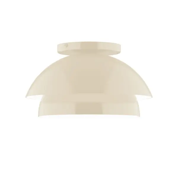 Nest is a playful series of stacked and nested dome shades. Offered in a host of finishes, Nest will be a bright and cheery addition to your interior décor Collection: Nest Finish: Cream Glass: 10 inch Nest Notes: Option (1) G25 LED and 1-Integrated 8W Width: 10.00" Height: 5.63" Length: 10.00" Weight: 6.00 lb Canopy: 5" diameter Number of Bulbs: 1 Maximum Wattage: 60.00 W Bulb Type: G25 Bulb Base: E26 Medium Light Source: Incandescent or LED equivalent Dimmable Voltage: 120.00 V Material: Aluminum Country of Origin: US Safety Listing: UL/cUL Safety Rating: Dry LED Manufacturer Warranty: 1-year limited warranty on the fixture.