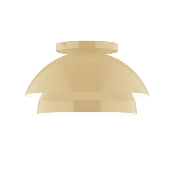 Nest is a playful series of stacked and nested dome shades. Offered in a host of finishes, Nest will be a bright and cheery addition to your interior décor Collection: Nest Finish: Ivory Glass: 10 inch Nest Width: 10.00" Height: 5.63" Length: 10.00" Weight: 6.00 lb Canopy: 5" diameter Number of Bulbs: 1 Maximum Wattage: 8.00 W Bulb Type: E26 Light Source: LED Light Output: 800.00 lm Color Temperature: 3000 K CRI: 90 Dimmable Rated Average Life: 50,000 Voltage: 120.00 V Country of Origin: US Safety Listing: UL/cUL Safety Rating: Dry LED Manufacturer Warranty: 1-year limited warranty on the fixture.