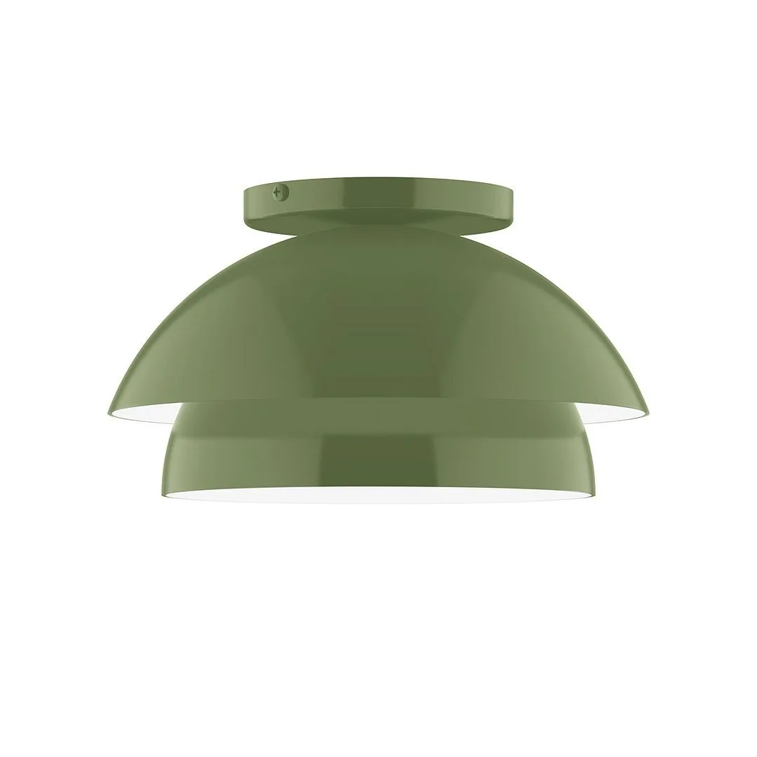 Nest LED Flush Mount in Fern Green
