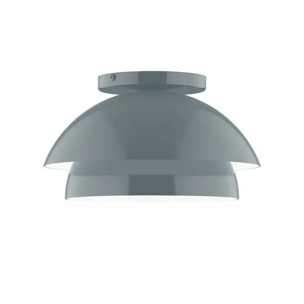 Nest is a playful series of stacked and nested dome shades. Offered in a host of finishes, Nest will be a bright and cheery addition to your interior décor Collection: Nest Finish: Slate Gray Glass: 10 inch Nest Notes: Option (1) G25 LED and 1-Integrated 8W Width: 10.00" Height: 5.63" Length: 10.00" Weight: 6.00 lb Canopy: 5" diameter Number of Bulbs: 1 Maximum Wattage: 60.00 W Bulb Type: G25 Bulb Base: E26 Medium Light Source: Incandescent or LED equivalent Dimmable Voltage: 120.00 V Material: Aluminum Country of Origin: US Safety Listing: UL/cUL Safety Rating: Dry LED Manufacturer Warranty: 1-year limited warranty on the fixture.