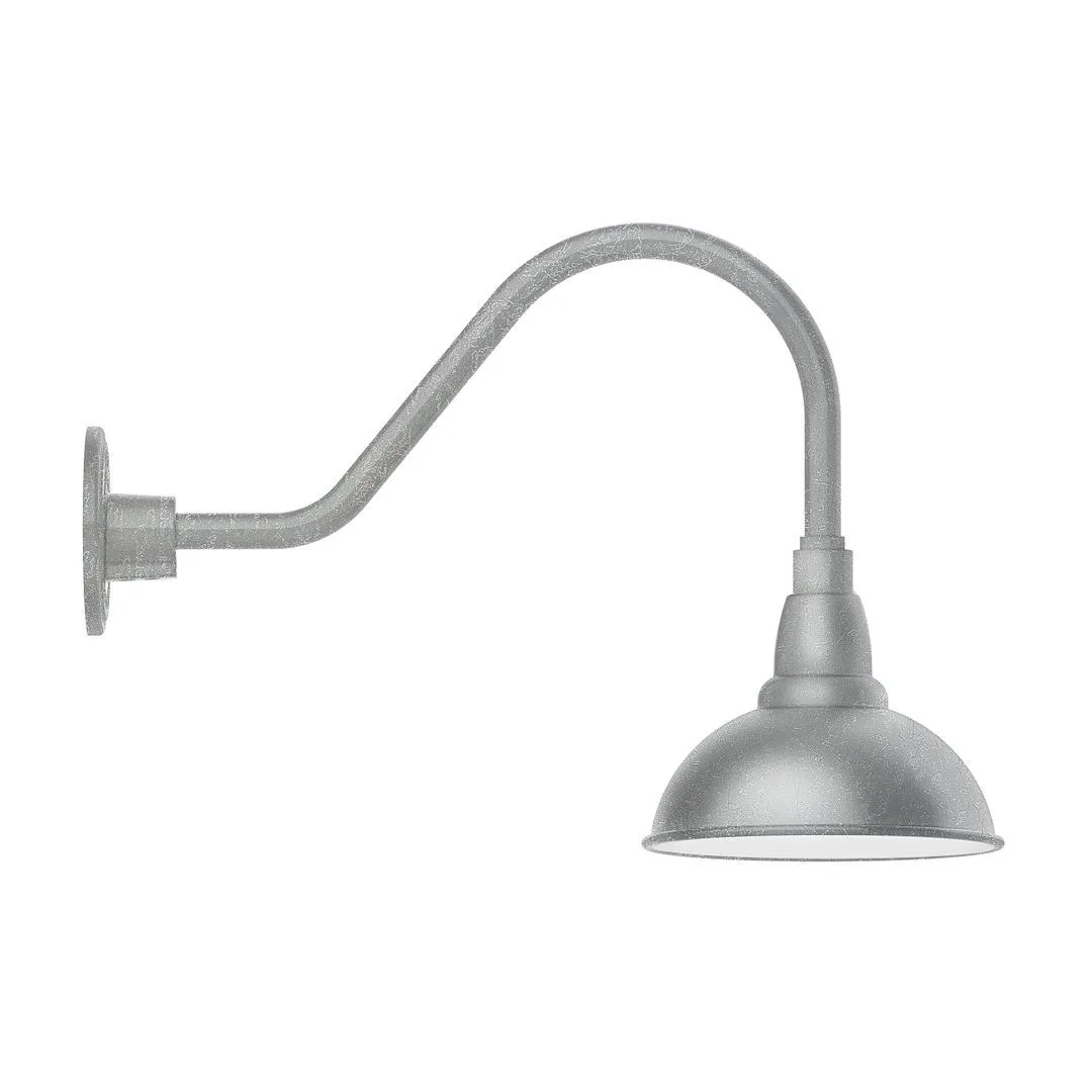 Cafe LED Gooseneck Wall Light in Painted Galvanized
