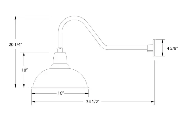 Our outdoor wall lights, inspired by 1920’s industrial lighting, in classic gooseneck arm styles are great for use as sign or awning lights, garage or barn lights. This vintage look works well indoors also, our smallest sizes will illuminate a restaurant menu board, bookcase, or shelving unit. Our Cafe shades will help transform your outdoor living area into a warm and intimate gathering space. - alternate view