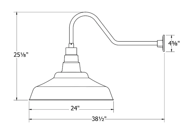 Our outdoor wall lights, inspired by 1920’s industrial lighting, in classic gooseneck arm styles are great for use as sign or awning lights, garage or barn lights. This vintage look works well indoors also, our smallest sizes will illuminate a restaurant menu board, bookcase, or shelving unit. The Warehouse shade is our most popular shade style, and we offer in a large variety of sizes. - alternate view
