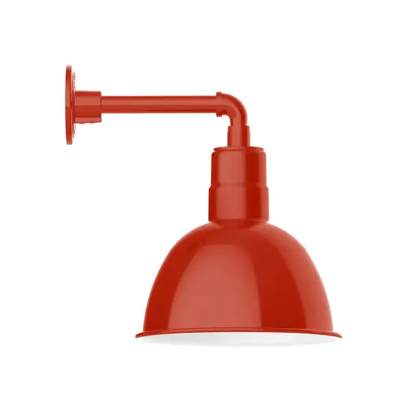 Our outdoor wall lights, inspired by 1920’s industrial lighting, in straight arm styles are great for use as sign or awning lights, garage or barn lights. This vintage look works well indoors, as a wall sconce to illuminate an entry or hallway, stairway, or bathroom. Our Deep Bowl shade, the ultimate domed reflector, is classic in shape and offers great light output.
