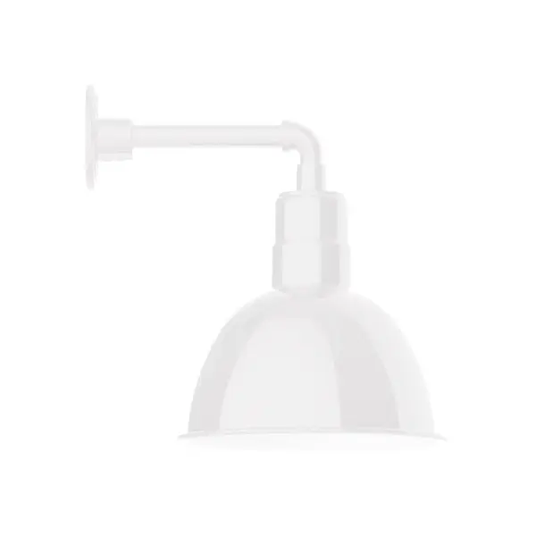 Our outdoor wall lights, inspired by 1920’s industrial lighting, in straight arm styles are great for use as sign or awning lights, garage or barn lights. This vintage look works well indoors, as a wall sconce to illuminate an entry or hallway, stairway, or bathroom. Our Deep Bowl shade, the ultimate domed reflector, is classic in shape and offers great light output.