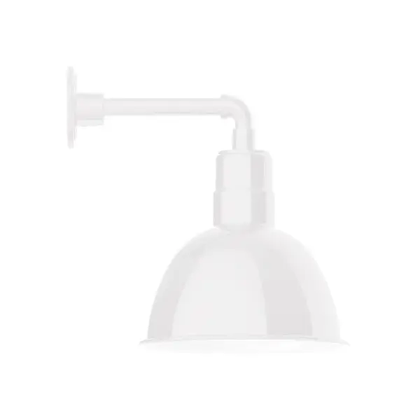 Our outdoor wall lights, inspired by 1920’s industrial lighting, in straight arm styles are great for use as sign or awning lights, garage or barn lights. This vintage look works well indoors, as a wall sconce to illuminate an entry or hallway, stairway, or bathroom. Our Deep Bowl shade, the ultimate domed reflector, is classic in shape and offers great light output.