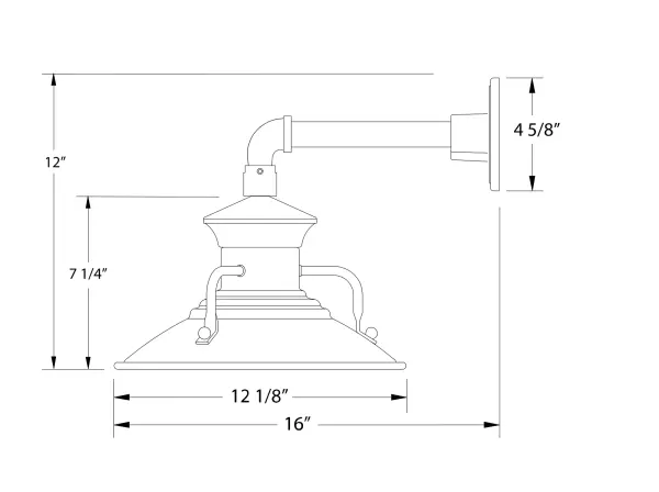 Our outdoor wall lights, inspired by 1920’s industrial lighting, in straight arm styles are great for use as sign or awning lights, garage or barn lights. This vintage look works well indoors, as a wall sconce to illuminate an entry or hallway, stairway, or bathroom. The Homestead shade with its cap and handles, has farmhouse flair, at home over a kitchen table or a wide front porch. - alternate view