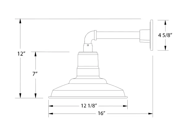 Our outdoor wall lights, inspired by 1920’s industrial lighting, in straight arm styles are great for use as sign or awning lights, garage or barn lights. This vintage look works well indoors, as a wall sconce to illuminate an entry or hallway, stairway, or bathroom. The Warehouse shade is our most popular shade style, and we offer in a large variety of sizes. - alternate view