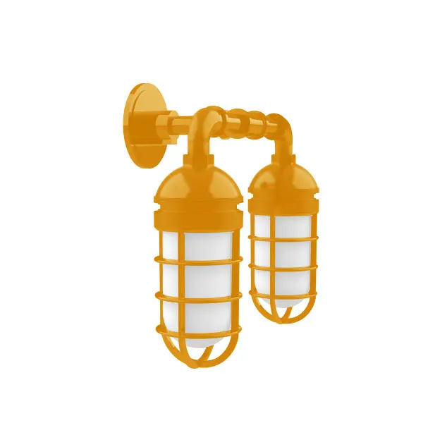 Our outdoor wall lights, inspired by 1920’s industrial lighting, in straight arm styles are great for use as sign or awning lights, garage or barn lights. This vintage look works well indoors, as a wall sconce to illuminate an entry or hallway, stairway, or bathroom. Our weathertight glass and guard will protect your light source from damage in a storm, as well as light your way in great nautical style.