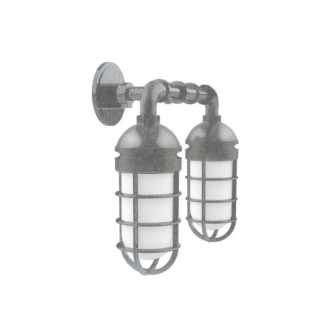 Vaportite Two Light Wall Mount in Painted Galvanized