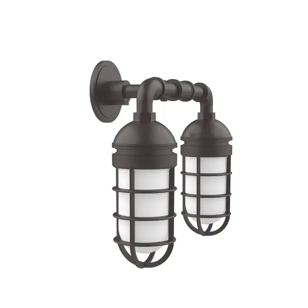 Our outdoor wall lights, inspired by 1920’s industrial lighting, in straight arm styles are great for use as sign or awning lights, garage or barn lights. This vintage look works well indoors, as a wall sconce to illuminate an entry or hallway, stairway, or bathroom. Our weathertight glass and guard will protect your light source from damage in a storm, as well as light your way in great nautical style.