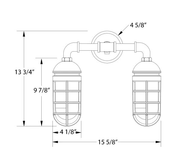 Our outdoor wall lights, inspired by 1920’s industrial lighting, in straight arm styles are great for use as sign or awning lights, garage or barn lights. This vintage look works well indoors, as a wall sconce to illuminate an entry or hallway, stairway, or bathroom. Our weathertight glass and guard will protect your light source from damage in a storm, as well as light your way in great nautical style. - alternate view