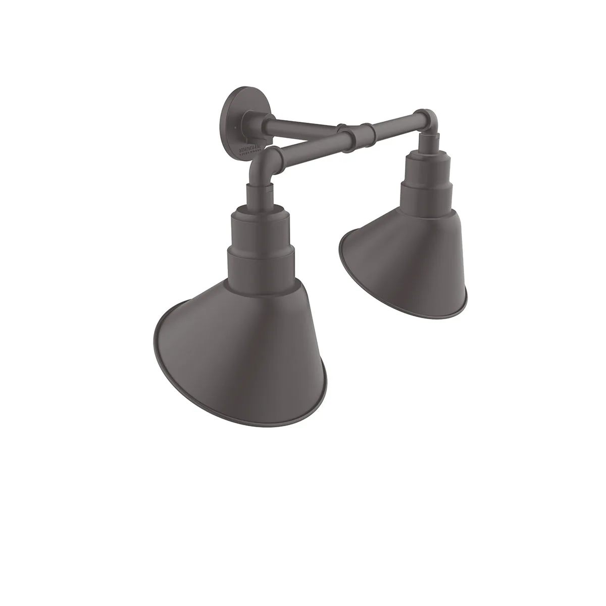 Angle 10" 2-Light Straight Arm Wall Light in Bronze Matte in Bronze Matte