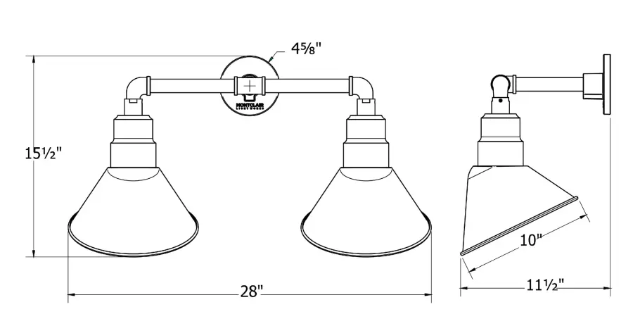The Straight Arm Wall Light by Montclair Light Works - Image 2