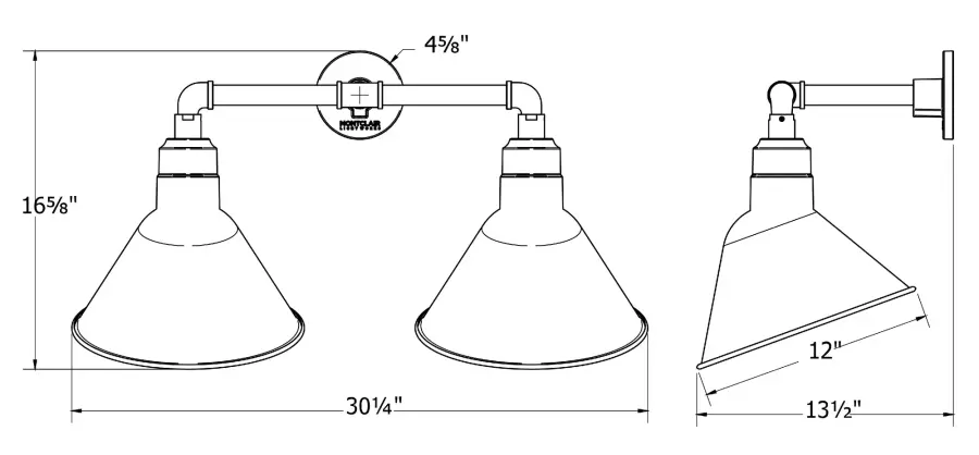 The Straight Arm Wall Light by Montclair Light Works - Image 2