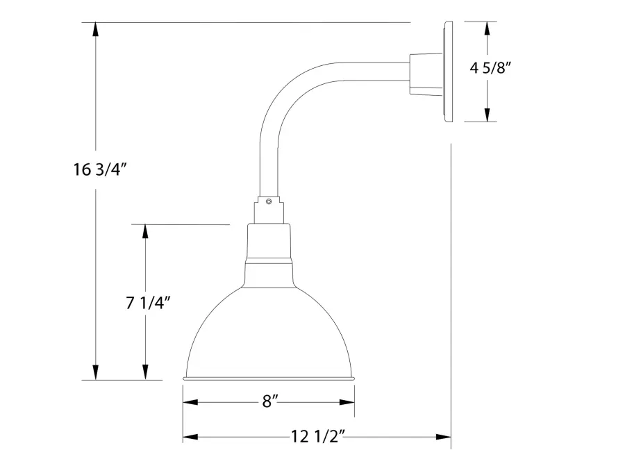 The Curved Arm Wall Light by Montclair Light Works