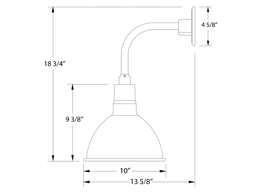 The Curved Arm Wall Light by Montclair Light Works