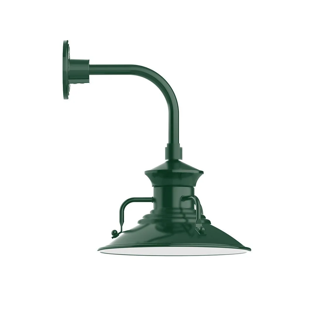 Homestead LED Curved Arm Wall Light in Forest Green