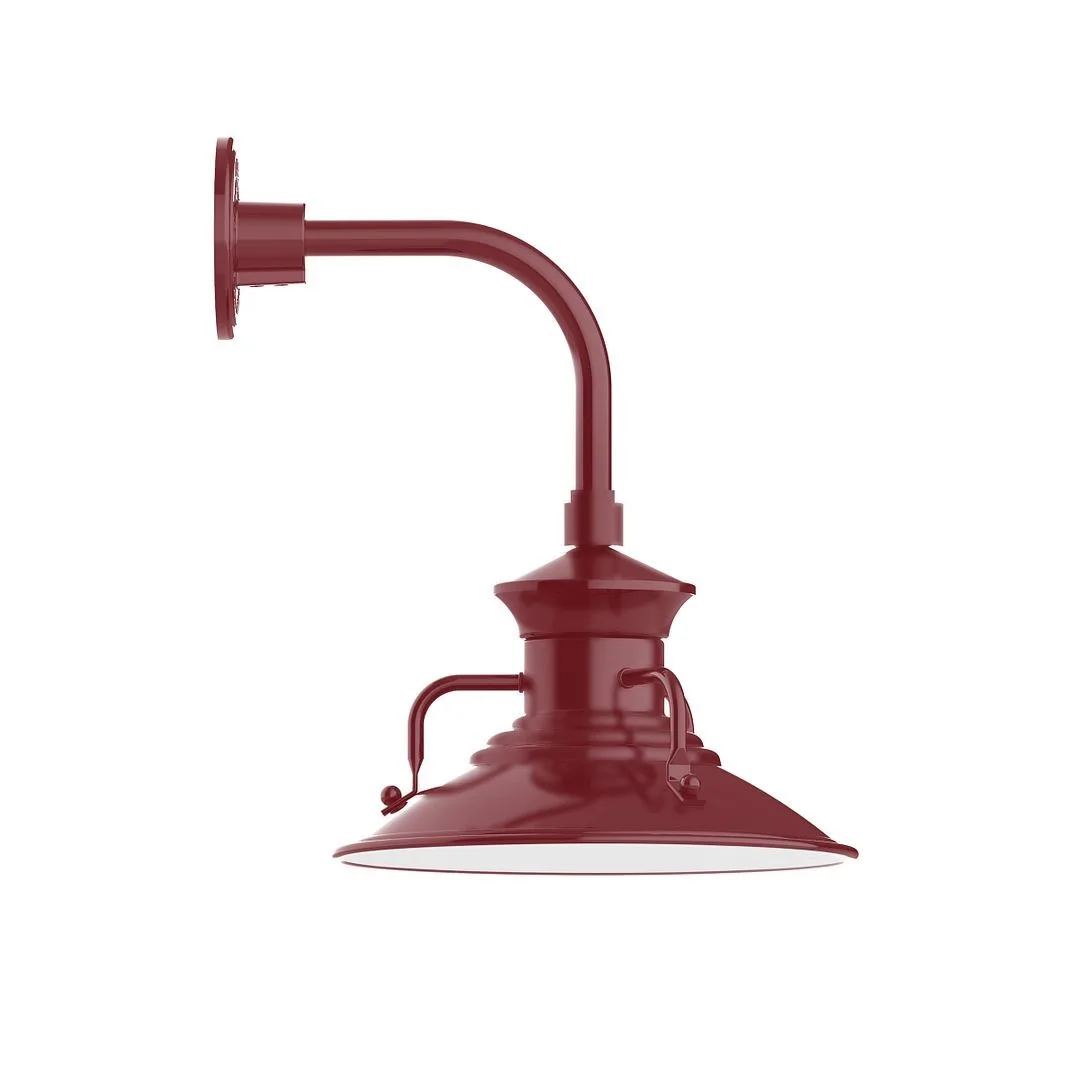 Homestead LED Curved Arm Wall Light in Barn Red