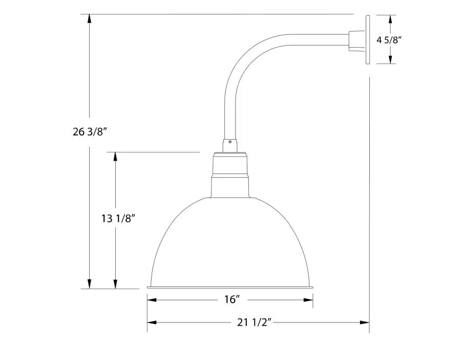 The Curved Arm Wall Light by Montclair Light Works