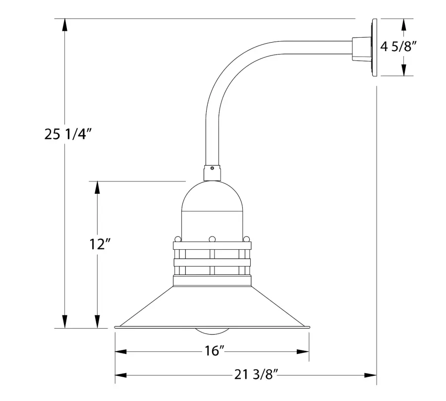 The Curved Arm Wall Light by Montclair Light Works