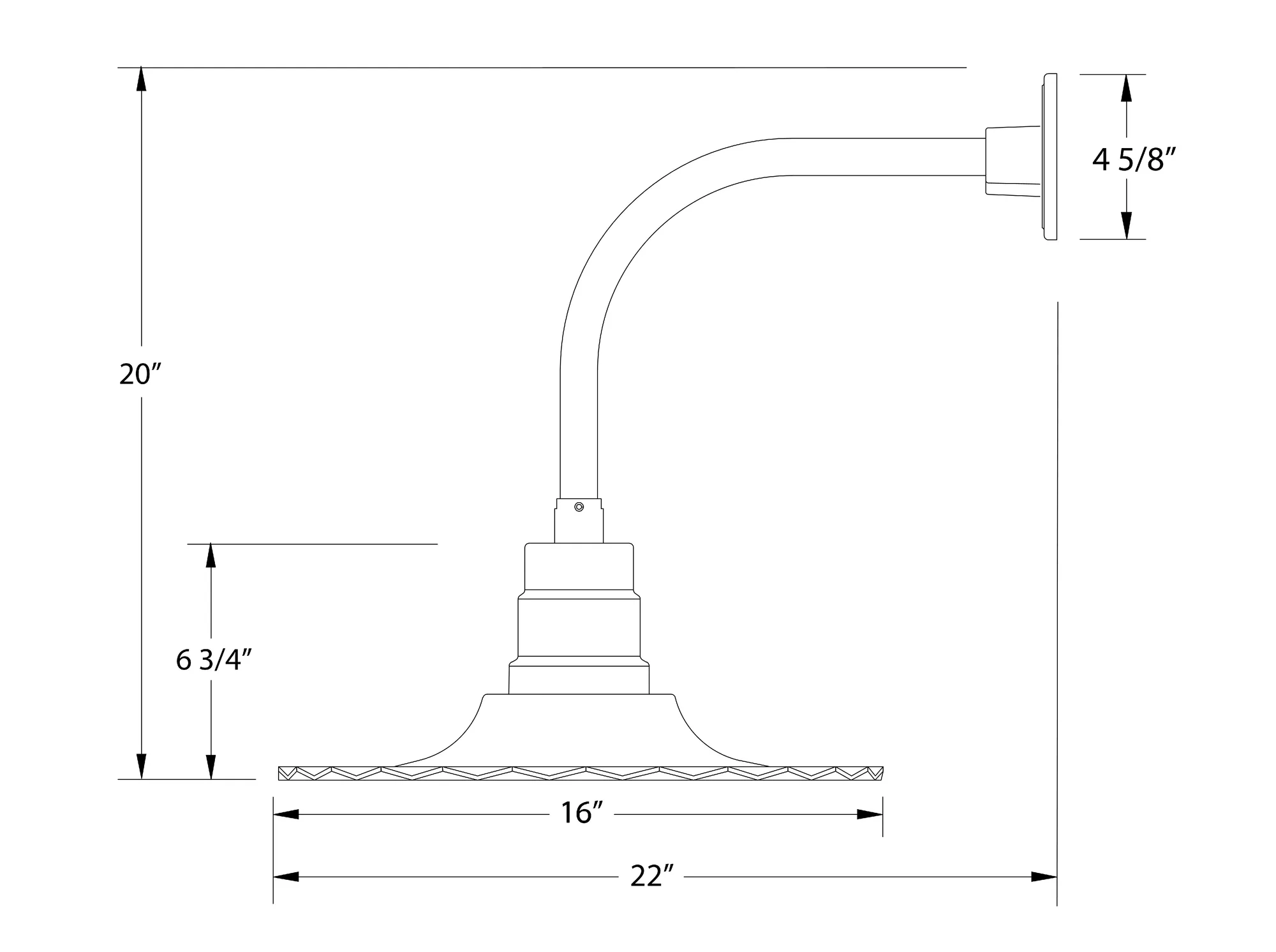 Radial 16" Curved Arm wall light in Bronze Matte