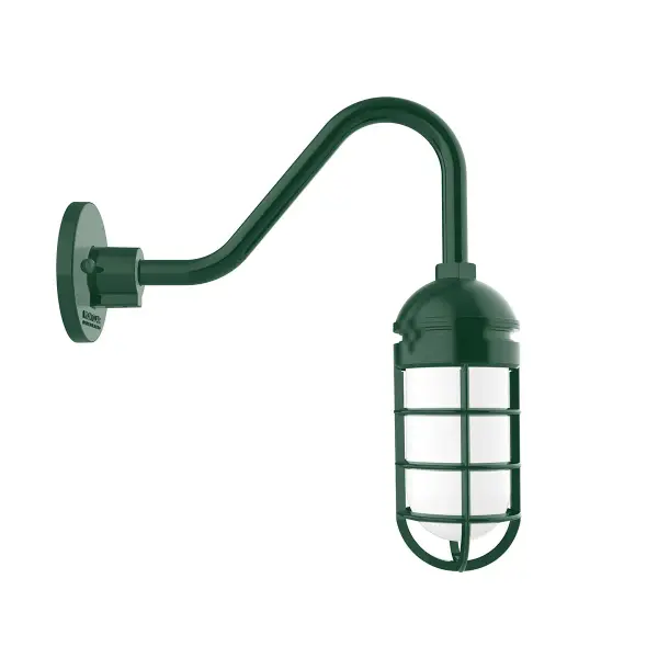 Our outdoor wall lights, inspired by 1920’s industrial lighting, in straight arm styles are great for use as sign or awning lights, garage or barn lights. This vintage look works well indoors, as a wall sconce to illuminate an entry or hallway, stairway, or bathroom. Our weathertight glass and guard will protect your light source from damage in a storm, as well as light your way in great nautical style.