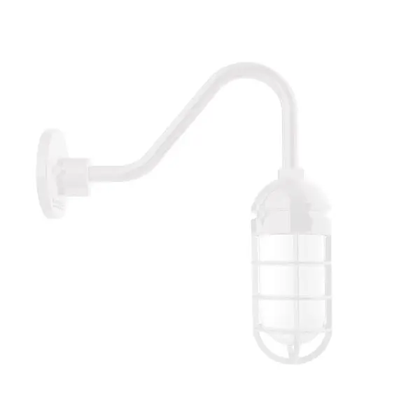 Our outdoor wall lights, inspired by 1920’s industrial lighting, in straight arm styles are great for use as sign or awning lights, garage or barn lights. This vintage look works well indoors, as a wall sconce to illuminate an entry or hallway, stairway, or bathroom. Our weathertight glass and guard will protect your light source from damage in a storm, as well as light your way in great nautical style.