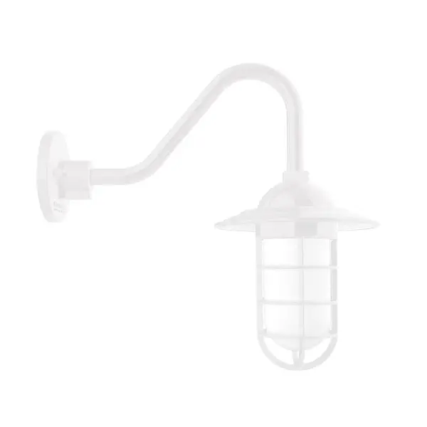 Our outdoor wall lights, inspired by 1920’s industrial lighting, in straight arm styles are great for use as sign or awning lights, garage or barn lights. This vintage look works well indoors, as a wall sconce to illuminate an entry or hallway, stairway, or bathroom. Our weathertight glass and guard will protect your light source from damage in a storm, as well as light your way in great nautical style.