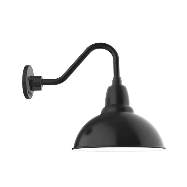 Our outdoor wall lights, inspired by 1920’s industrial lighting, in Gooseneck styles are great for use as sign or awning lights, garage or barn lights. This vintage look works well indoors also, our smallest sizes will illuminate a restaurant menu board, bookcase, or shelving unit. Our Cafe shades will help transform your outdoor living area into a warm and intimate gathering space.