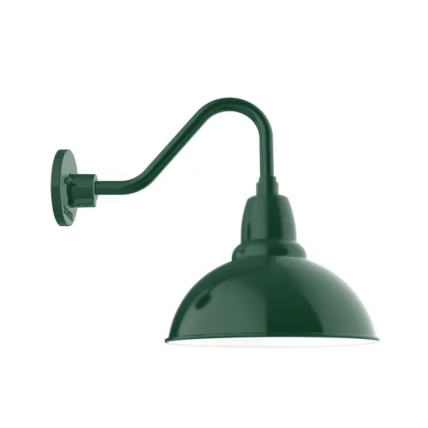 Our outdoor wall lights, inspired by 1920’s industrial lighting, in Gooseneck styles are great for use as sign or awning lights, garage or barn lights. This vintage look works well indoors also, our smallest sizes will illuminate a restaurant menu board, bookcase, or shelving unit. Our Cafe shades will help transform your outdoor living area into a warm and intimate gathering space.