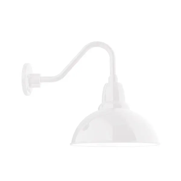 Our outdoor wall lights, inspired by 1920’s industrial lighting, in Gooseneck styles are great for use as sign or awning lights, garage or barn lights. This vintage look works well indoors also, our smallest sizes will illuminate a restaurant menu board, bookcase, or shelving unit. Our Cafe shades will help transform your outdoor living area into a warm and intimate gathering space.