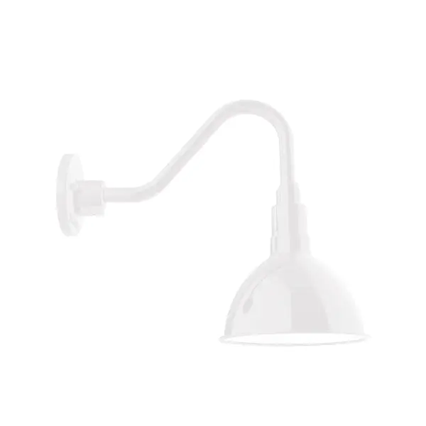 Our outdoor wall lights, inspired by 1920’s industrial lighting, in classic gooseneck arm styles are great for use as sign or awning lights, garage or barn lights. This vintage look works well indoors also, our smallest sizes will illuminate a restaurant menu board, bookcase, or shelving unit. Our Deep Bowl shade, the ultimate domed reflector, is classic in shape and offers great light output.