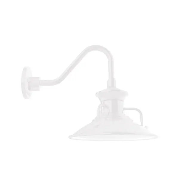 Our outdoor wall lights, inspired by 1920’s industrial lighting, in Gooseneck styles are great for use as sign or awning lights, garage or barn lights. This vintage look works well indoors also, our smallest sizes will illuminate a restaurant menu board, bookcase, or shelving unit. The Homestead shade with its cap and handles, has great farmhouse flair.