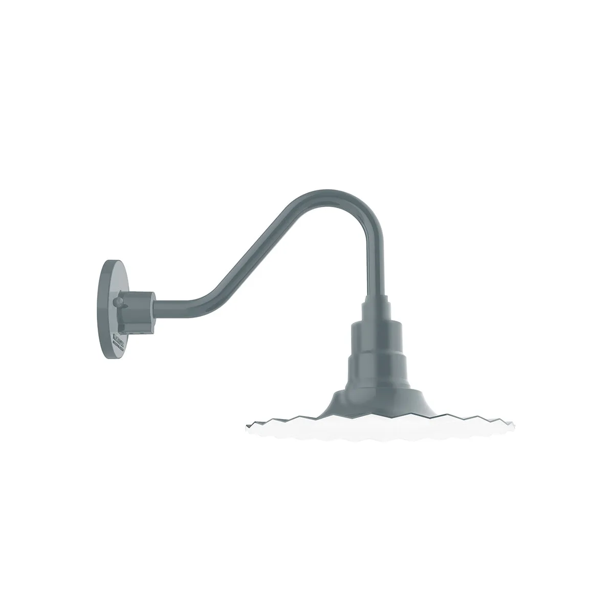 Radial One Light Gooseneck Wall Light in Slate Gray