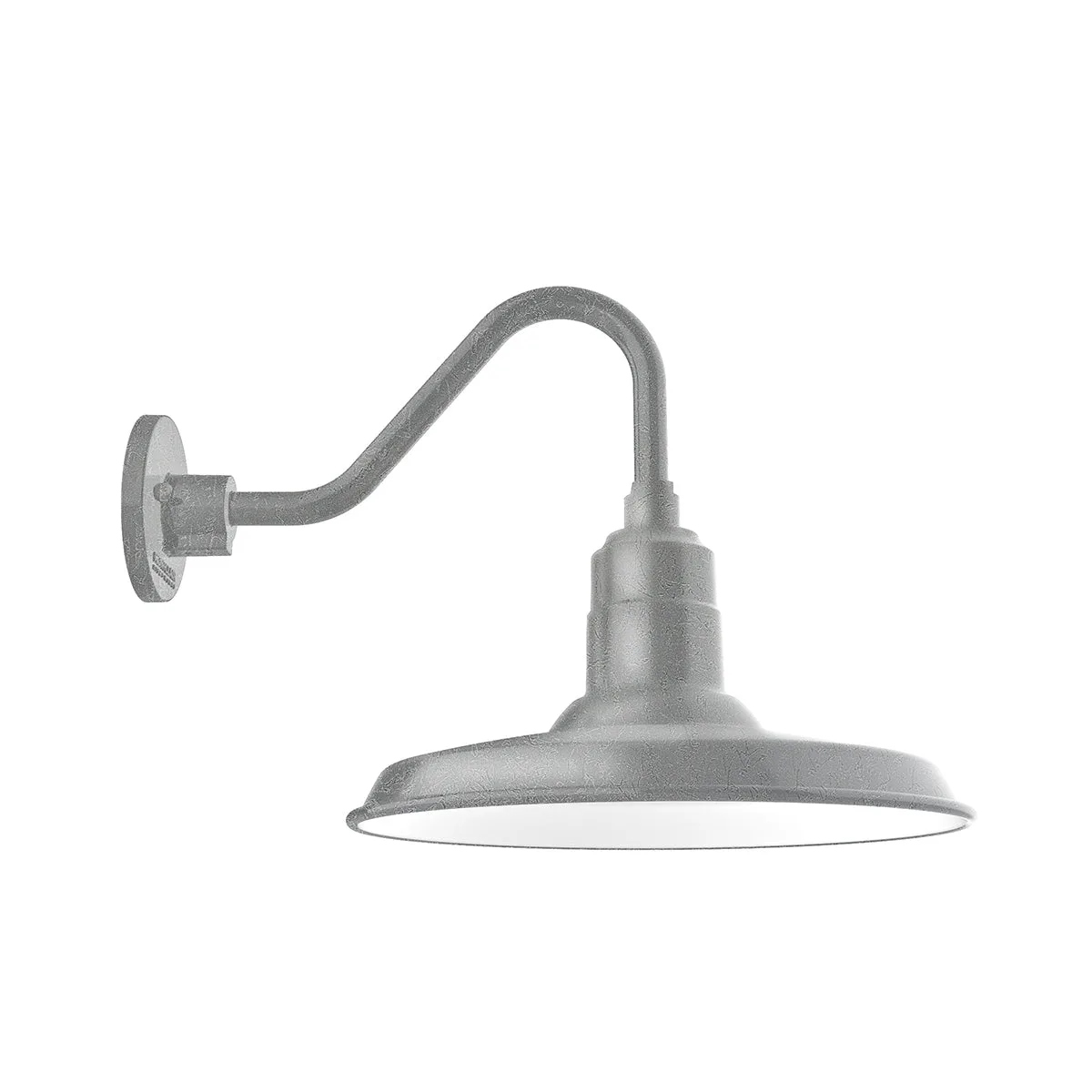 Warehouse 14" Gooseneck Wall Light in Painted Galvanized