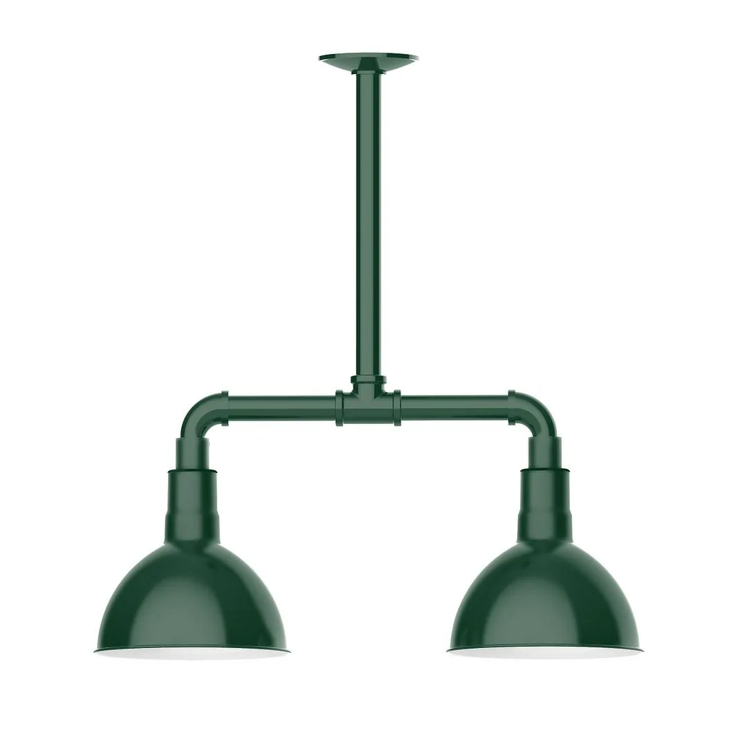 Deep Bowl LED Pendant in Forest Green