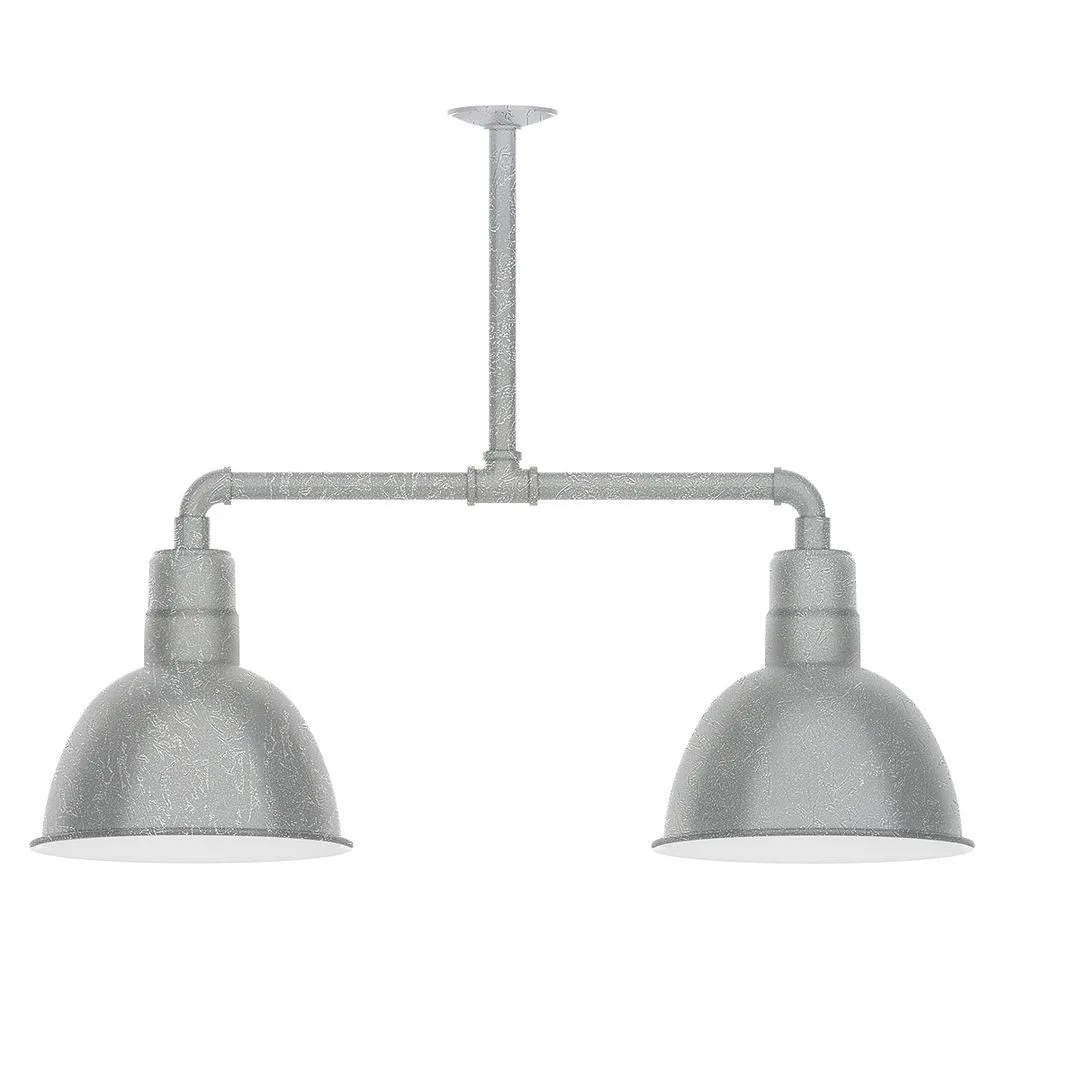 Deep Bowl LED Pendant in Painted Galvanized