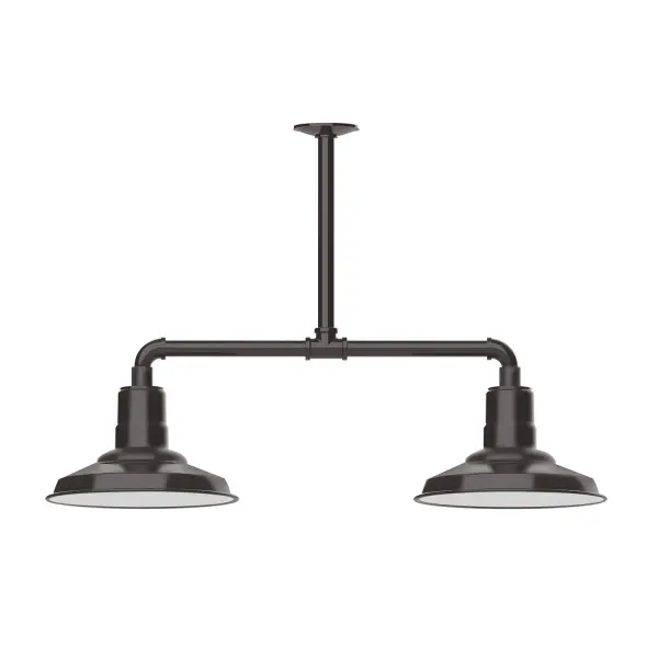 Maximize your light output with our 2-Light Multi-Light Stem Hung Pendants. Illuminate an outdoor or indoor kitchen island or dining table, this industrial look works well in both commercial and residential applications. The Warehouse shade is our most popular shade style, and we offer in a large variety of sizes. Collection: Warehouse Finish: Architectural Bronze Glass: 12 inch Warehouse Notes: Option (2) A19 LED and 3-Integrated 8W, 10W, 15W Width: 12.13" Height: 21.75" Length: 35.13" Weight: 28.00 lb Canopy: 4.125" diameter Number of Bulbs: 2 Maximum Wattage: 100.00 W Bulb Type: A19 Bulb Base: E26 Medium Light Source: Incandescent or LED equivalent Dimmable Voltage: 120.00 V Country of Origin: US Safety Listing: UL/cUL Safety Rating: Wet Dark Sky LED Manufacturer Warranty: 1-year limited warranty on the fixture.