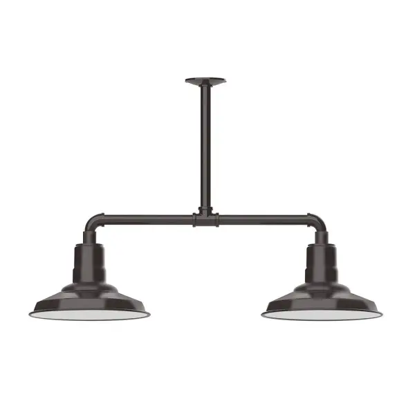 Maximize your light output with our 2-Light Multi-Light Stem Hung Pendants. Illuminate an outdoor or indoor kitchen island or dining table, this industrial look works well in both commercial and residential applications. The Warehouse shade is our most popular shade style, and we offer in a large variety of sizes. Collection: Warehouse Finish: Architectural Bronze Glass: 12 inch Warehouse Notes: Option (2) A19 LED and 3-Integrated 8W, 10W, 15W Width: 12.13" Height: 21.75" Length: 35.13" Weight: 28.00 lb Canopy: 4.125" diameter Number of Bulbs: 2 Maximum Wattage: 100.00 W Bulb Type: A19 Bulb Base: E26 Medium Light Source: Incandescent or LED equivalent Dimmable Voltage: 120.00 V Country of Origin: US Safety Listing: UL/cUL Safety Rating: Wet Dark Sky LED Manufacturer Warranty: 1-year limited warranty on the fixture.