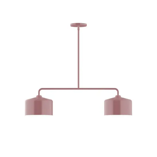 Axis, a contemporary series of basic spun geometric shapes, is simply configured for interior use. Colorful and clean-lined, these axially symmetric shapes will add pizzazz to your space. Collection: Julia Finish: Mauve Glass: 8.5" Julia Width: 8.50" Height: 56.38" Length: 32.50" Weight: 15.00 lb Canopy: 5" diameter Number of Bulbs: 2 Maximum Wattage: 8.00 W Light Source: LED Light Output: 800.00 lm Color Temperature: 3000 K CRI: 90 Dimmable Rated Average Life: 50,000 Voltage: 120.00 V Country of Origin: US Safety Listing: UL/cUL Safety Rating: Dry LED Manufacturer Warranty: 1-year limited warranty on the fixture.