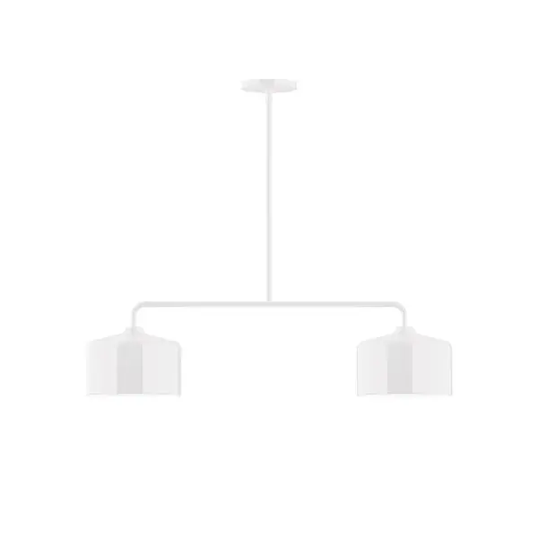 Axis, a contemporary series of basic spun geometric shapes, is simply configured for interior use. Colorful and clean-lined, these axially symmetric shapes will add pizzazz to your space. Collection: Julia Finish: White Glass: 8.5" Julia Width: 8.50" Height: 56.38" Length: 32.50" Weight: 15.00 lb Canopy: 5" diameter Number of Bulbs: 2 Maximum Wattage: 8.00 W Light Source: LED Light Output: 800.00 lm Color Temperature: 3000 K CRI: 90 Dimmable Rated Average Life: 50,000 Voltage: 120.00 V Country of Origin: US Safety Listing: UL/cUL Safety Rating: Dry LED Manufacturer Warranty: 1-year limited warranty on the fixture.