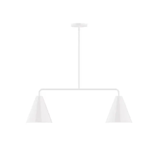 Jynx, a contemporary series of basic spun geometric shapes, is simply configured for interior use. Colorful and clean-lined, these axially symmetric shapes will add pizzazz to your space. Collection: Jynx Finish: White Glass: 8" Jynx Width: 8.00" Height: 58.25" Length: 32.00" Weight: 15.00 lb Canopy: 5" diameter Number of Bulbs: 2 Maximum Wattage: 8.00 W Light Source: LED Light Output: 800.00 lm Color Temperature: 3000 K CRI: 90 Dimmable Rated Average Life: 50,000 Voltage: 120.00 V Country of Origin: US Safety Listing: UL/cUL Safety Rating: Dry LED Manufacturer Warranty: 1-year limited warranty on the fixture.