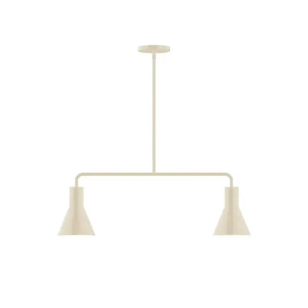 Axis, a contemporary series of basic spun geometric shapes, is simply configured for interior use. Colorful and clean-lined, these axially symmetric shapes will add pizzazz to your space. Collection: Flare Finish: Cream Glass: 8" Flare Width: 6.00" Height: 57.75" Length: 30.00" Weight: 15.00 lb Canopy: 5" diameter Number of Bulbs: 2 Maximum Wattage: 8.00 W Light Source: LED Light Output: 800.00 lm Color Temperature: 3000 K CRI: 90 Dimmable Rated Average Life: 50,000 Voltage: 120.00 V Country of Origin: US Safety Listing: UL/cUL Safety Rating: Dry LED Manufacturer Warranty: 1-year limited warranty on the fixture.