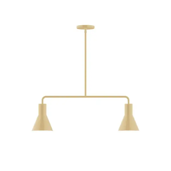 Axis, a contemporary series of basic spun geometric shapes, is simply configured for interior use. Colorful and clean-lined, these axially symmetric shapes will add pizzazz to your space. Collection: Flare Finish: Ivory Glass: 8" Flare Width: 6.00" Height: 57.75" Length: 30.00" Weight: 15.00 lb Canopy: 5" diameter Number of Bulbs: 2 Maximum Wattage: 8.00 W Light Source: LED Light Output: 800.00 lm Color Temperature: 3000 K CRI: 90 Dimmable Rated Average Life: 50,000 Voltage: 120.00 V Country of Origin: US Safety Listing: UL/cUL Safety Rating: Dry LED Manufacturer Warranty: 1-year limited warranty on the fixture.