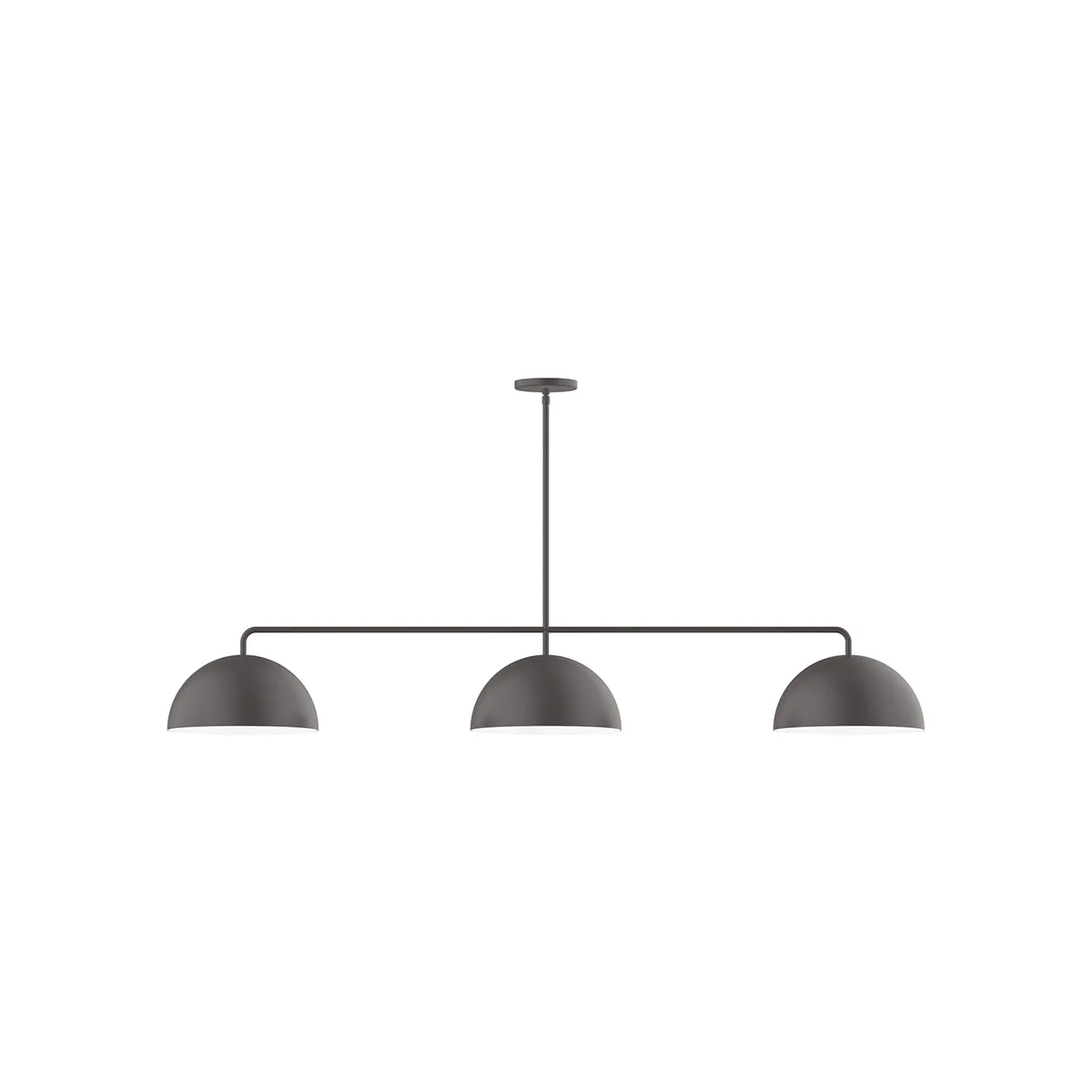 Arcade 3-Light Linear Pendant with Glass Globe in Bronze Matte