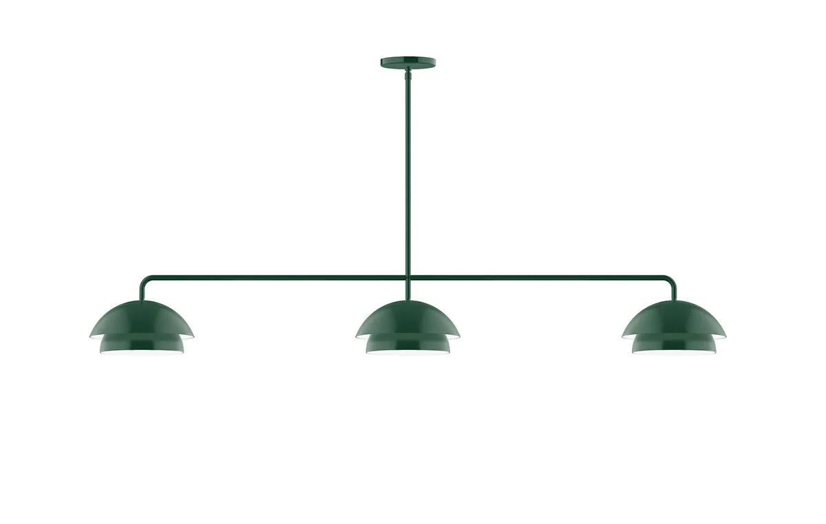 Nest 3-Light LED Linear Pendant in Forest Green